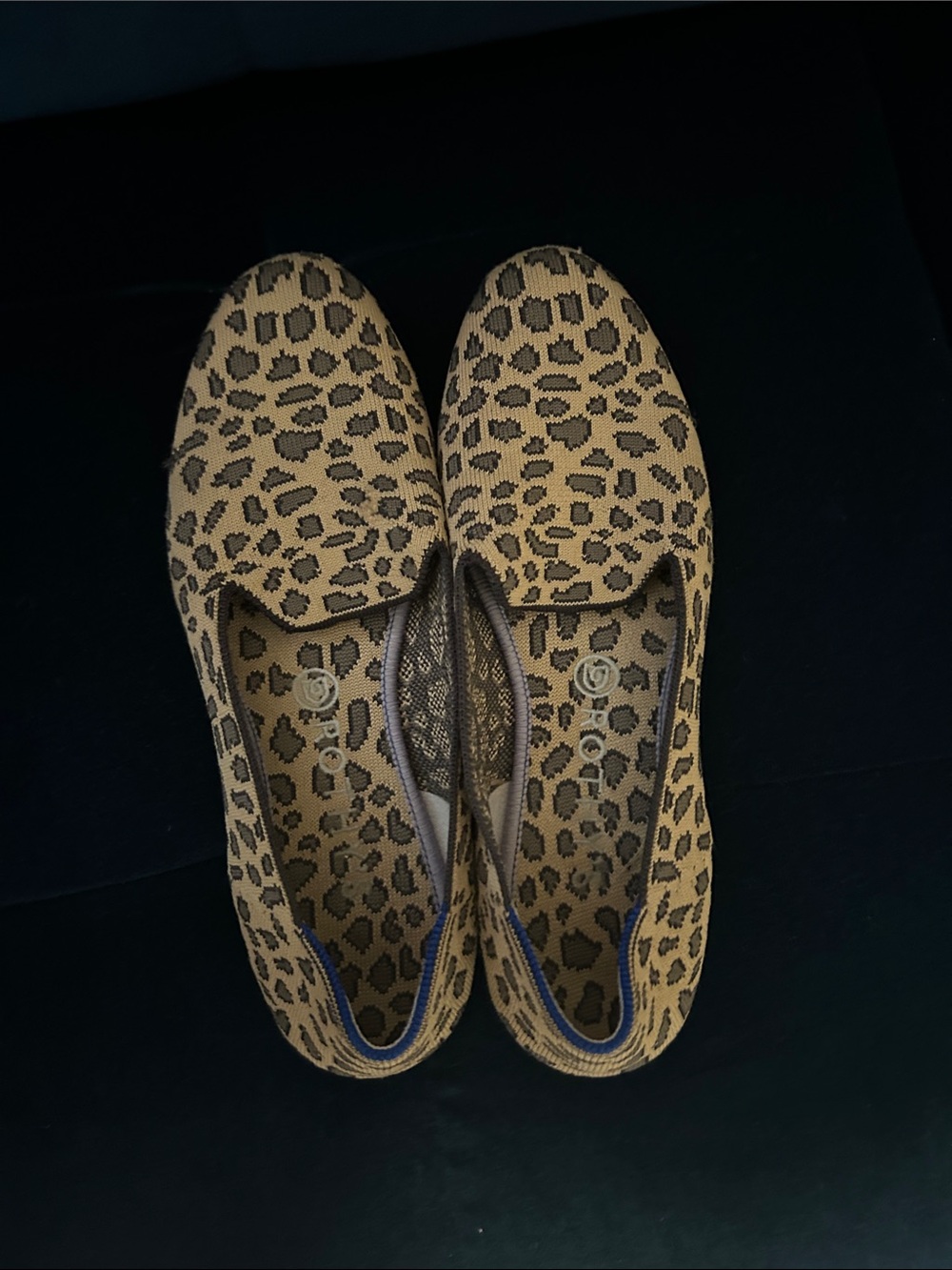 Rothy's Leopard Print Slip-On Flats - Brown & Black